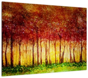 Obraz - Malowanie lasu liściastego (70x50 cm)