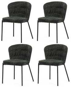Zestaw krzeseł do jadalni Bouclé CT-W1077 GRN2, 4szt.