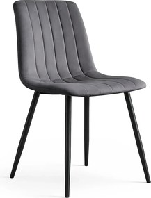 Grafitowe pikowane krzesło metalowe A8-C49