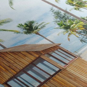 Obraz - Plaża (z zegarem) (90x30 cm)