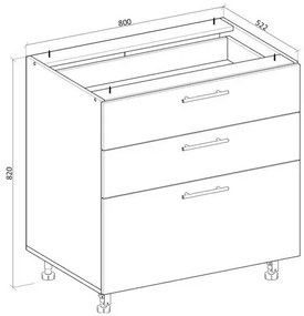 Szafka kuchenna stojąca 80 VENTO D3S-80/82 antracyt HALMAR