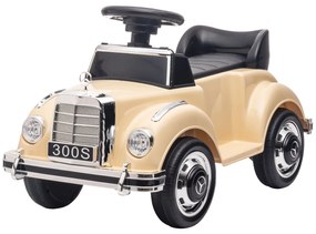 AIYAPLAY Jeździk dla dzieci Mercedes Benz 300 S, beżowy, Design, zabezpieczenie przed przewróceniem