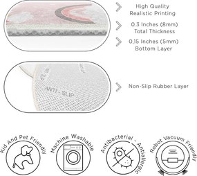 Różowy dywan dziecięcy odpowiedni do prania ø100 cm Rainbow World – Mila Home