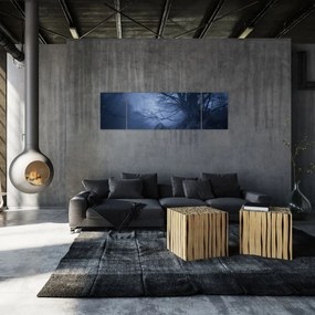 Obraz ciemnego lasu (170x50 cm)
