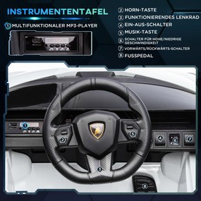 HOMCOM Samochód Dziecięcy Małe Elektryczne Rowerki Duże Elektryczne Rowerki Elektryczne Rowerki Na Urodziny SUV Z Pilotem Muzyką Kolor Biały Aosom PL