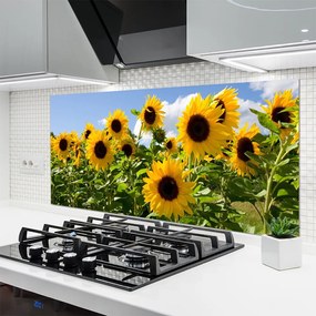 Panel Szklany Złoty Słonecznik w Słońcu