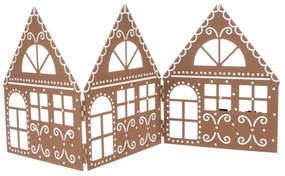 Świąteczna metalowa dekoracja Three housesbrązowa, 50 x 20 x 2,5 cm