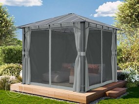 TOOLPORT 3x3m Pawilon ogrodowy Hardtop, z 4 ścianami bocznymi, średnioszary - (300674)