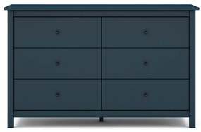 Ciemnoniebieska niska komoda z drewna sosnowego 130x80 cm Misti – Marckeric