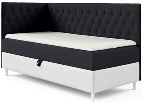 Czarne łóżko z pikowanym zagłówkiem 3 rozmiary W6-H68