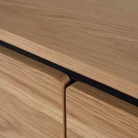 Komoda do Salonu BECK MAXI 160 cm Dąb Trzydrzwiowa Ryflowana Nowoczesna