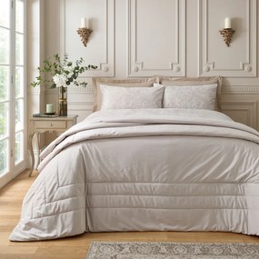 Kremowa aksamitna narzuta pikowana 220x230 cm Bridgerton Regal Velvet – Catherine Lansfield