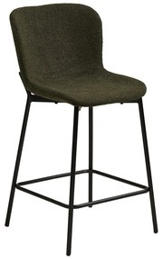 Ciemnozielony tapicerowany hoker (wysokość siedziska 65 cm) Maceda – House Nordic