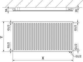 Mexen CVH10 Hygiene grzejnik płytowy 500 x 1000 mm, podłączenie dolne, 530 W, antracyt - W610H-050-100-66