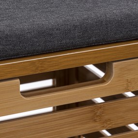 Stołek łazienkowy BAMBOO z koszem na pranie, 2w1