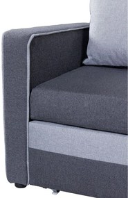 Popielata rozkładana sofa z pojemnikiem - Irlo