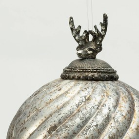 Bombka szklana Silver Twist 10x10x14 cm