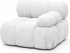 Moduł boczny do systemu modułowego, tkanina bukla Abriamo, Ecru, Prawy, Selia