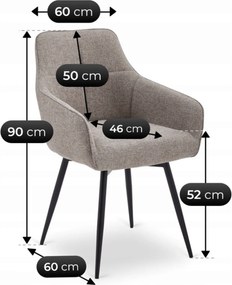 Krzesło Tapicerowane Obrotowe do Salonu LARISA Cappuccino Nowoczesne