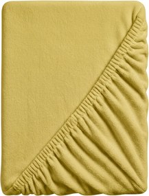 PrzytulneMieszkanie.pl Prześcieradło z mikropluszu SOFT 90x200 cm musztardowe