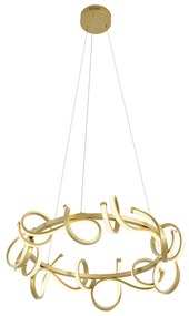 Designerska lampa wisząca złota okrągła z 3-stopniowym ściemnianiem - Krisscross Nowoczesny Oswietlenie wewnetrzne