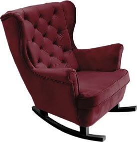 Fotel USZAK bujany tapicerowany z podłokietnikami, kolor Burgundowy tkanina MAGIC VELVET