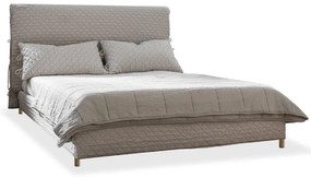 Beżowe tapicerowane łóżko dwuosobowe ze stelażem 180x200 cm Sleepy Luna – Miuform