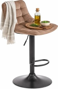 Beżowy welwetowy hoker z regulacją wysokości M9-N00