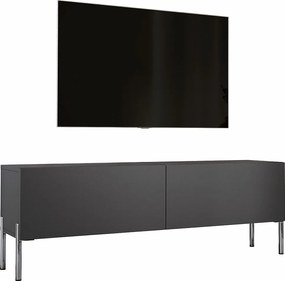Szafka RTV: Antracyt, Chromowane nogi, 140 x 52 x 32 cm