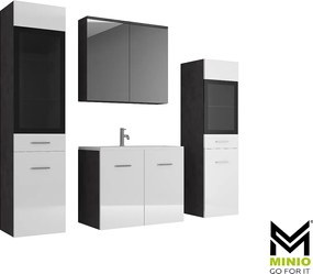MINIO go for it, Meble łazienkowe MARIT II w kolorze matera/biały połysk