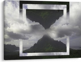 Obraz - Góry na Islandii, geometryczny kolaż (70x50 cm)