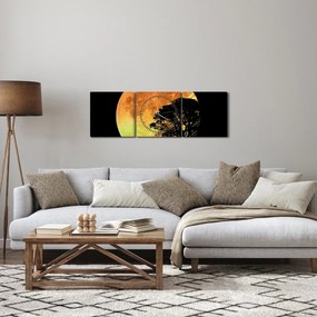 Obraz cieni w świetle księżyca (z zegarem) (90x30 cm)