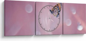 Obraz - Motyl (z zegarem) (90x30 cm)