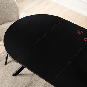 Stół Okrągły Rozkładany LUKAS 100-250 cm Czarny Nowoczesny Loft