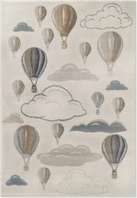 Dywan dziecięcy Adventures – Balony kremowo-beżowo-szare 160 cm x 235 cm Atest Oeko-Tex