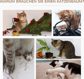 PawHut Drapak dla Kota Drzewko do Wspinaczki Legowisko Ostrzenie Pazurów Szary | Aosom PL