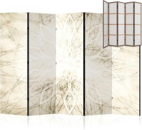 Parawan pokojowy 5-częściowy 225x172 Jednostronny dekoracyjny boho minimalistyczny Kremowy Promienista Mandala Dmuchawca