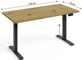 Nowoczesne biurko do pracy na stojąco dąb artisan + czarny A9-Z13