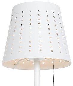 Zewnetrzna Lampa podłogowa zewnętrzna biała z LED 3-stopniowo ściemnialna na solarną - FerreDesignerski Oswietlenie zewnetrzne