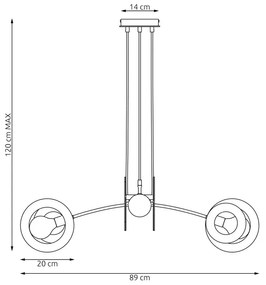 Biała lampa wisząca z czterema punktami światła - D158 Olonix 10X