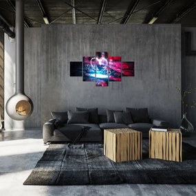 Obraz świetlistego serca (125x70 cm)