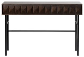 Ciemnobrązowa konsola z blatem w dekorze dębu 39x117 cm Latina – Unique Furniture
