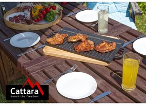 Cattara 13064 Płyta grillowa z uchwytami Żeliwo,50 x 23 cm