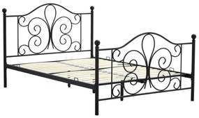 Łóżko metalowe PANAMA 140x200 czarne HALMAR