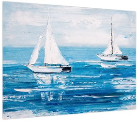Obraz - Obraz jachtów na morzu (70x50 cm)