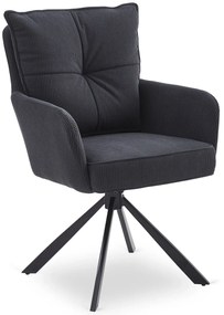 Sztruksowy czarne krzesło obrotowe - Herry