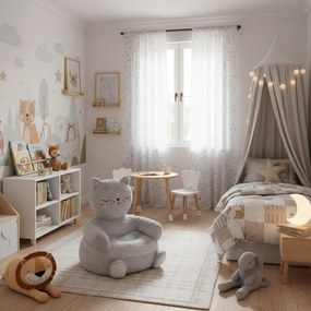 Puf do pokoju dziecięcego w kształcie kota, 45 x 45 cm