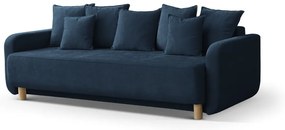 Ciemnoniebieska rozkładana sofa ze schowkiem 231 cm Elen – Micadoni
