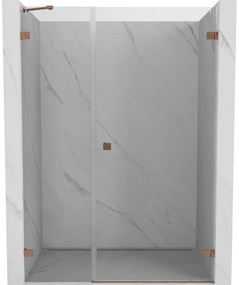 Mexen Lunar-B drzwi prysznicowe uchylne prawe 130 cm, transparent, miedź szczotkowana - 832S-130-050-65-00-P