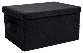 Czarny tekstylny pojemnik z pokrywką 35x19x26 cm Soft Storage – Bigso Box of Sweden